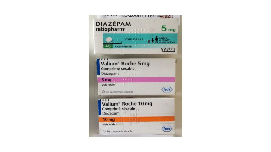 Examples of diazepam/valium boxes